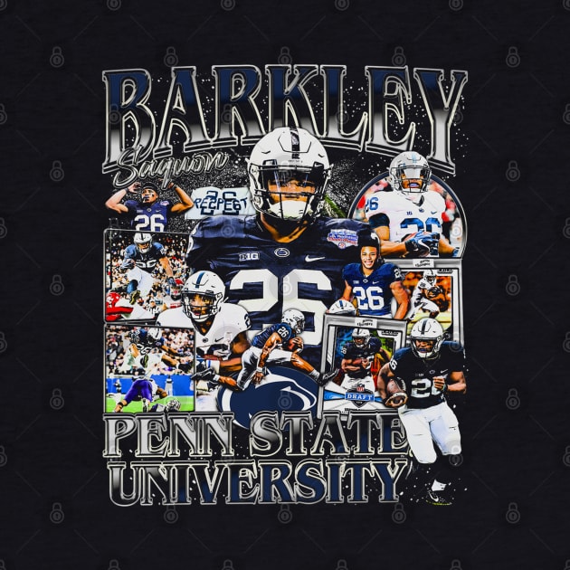 Saquon Barkley College Vintage Bootleg by Richard Michaud Art